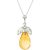 Citrine & White Topaz Claudia Petal Drop Pendant Necklace in 9ct White Gold