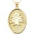 Males’s Lebanese Cedar Tree Oval Attraction Pendant Necklace in 9ct Gold