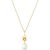 Pearl & Citrine Ayla Belle Drop Pendant Necklace in 9ct Gold