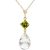 White Topaz & Peridot Ada Dimensional Drop Pendant Necklace in 9ct Gold