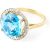 Blue Topaz & Diamond Octavia Halo Ring in 9ct Gold