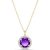 Amethyst & Diamond Octavia Halo Pendant Necklace in 9ct Gold