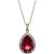 Garnet & Diamond Cerise Prominent Halo Pendant Necklace in 9ct Rose Gold