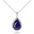 Sapphire & Diamond Cerise Prominent Halo Pendant Necklace in 9ct White Gold