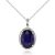 Sapphire & Diamond Eve Prominent Halo Pendant Necklace in 9ct White Gold