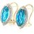 Blue Topaz & Diamond Ivanna Halo Stud Earrings in 9ct Gold