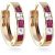 Ruby & White Topaz Annalise Mosaic Huggie Earrings in 9ct Gold