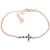 Sapphire & Diamond Minerva Contemporary Cross Bracelet in 9ct Rose Gold