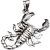 Males’s Detailed Sideways Scorpion Pendant Necklace in Sterling Silver