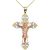 Males’s Ornamental Crucifix Pendant Necklace in 9ct 3-Tone Gold