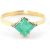 Emerald & Diamond Leona Symmetrical Ring in 9ct Gold