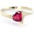 Ruby Signature Textured Heart Ring in 18ct Gold