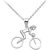 Feminine Bicycle owner Pendant Necklace in 9ct White Gold