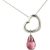 Garnet Marissa Heart Drop Pendant Necklace in 9ct White Gold