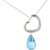 Blue Topaz Marissa Heart Drop Pendant Necklace in 9ct White Gold