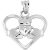 Celtic Claddagh Middle Pendant Necklace in 9ct White Gold