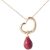 Ruby Marissa Heart Drop Pendant Necklace in 9ct Rose Gold