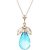 Blue Topaz & White Topaz Claudia Petal Drop Pendant Necklace in 9ct Rose Gold