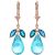 Blue Topaz Claudia Petal Drop Earrings in 9ct Rose Gold