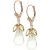 Peridot & White Topaz Claudia Petal Drop Earrings in 9ct Rose Gold