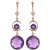 Amethyst Ayla Belle Drop Earrings in 9ct Rose Gold