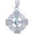 Blue CZ Celtic Trinity Pendant Necklace in Sterling Silver