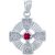 Crimson CZ Celtic Trinity Pendant Necklace in Sterling Silver