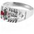 Males’s Crimson CZ Adorned Scorpion Ring in 9ct White Gold