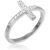 Diamond Adorned Sideways Go Ring in 9ct White Gold