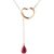 Ruby Marissa Heart Droplet Pendant Necklace in 9ct Rose Gold