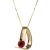 Garnet Nina Asymmetric Pendant Necklace in 9ct Rose Gold