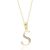 Letter S Diamond Classic Initial Pendant Necklace in 9ct Gold