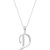 Letter D Diamond Classic Initial Pendant Necklace in 9ct White Gold