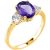 Amethyst & White Topaz Easy Trio Gemstone Ring in 9ct Gold