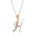 Letter H Diamond Classic Initial Pendant Necklace in 9ct Rose Gold