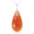 Red Chalcedony Susannah Signature Filigree Drop Pendant Necklace in 9ct White Gold