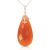 Red Chalcedony Susannah Signature Filigree Drop Pendant Necklace in 9ct Rose Gold