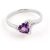 Amethyst Signature Textured Heart Ring in Sterling Silver