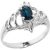 Oval Minimize Sapphire & White Topaz Ring in Sterling Silver