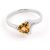 Citrine Signature Textured Heart Ring in 9ct White Gold