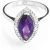 Amethyst & Diamond Ivanna Halo Ring in 18ct White Gold