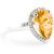 Citrine & Diamond Cosima Signature Halo Ring in Sterling Silver