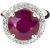 Ruby & Diamond Octavia Halo Ring in Sterling Silver