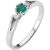 Emerald & Diamond Vintage Good looks Gemstone Ring in 9ct White Gold