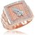 Males’s CZ Watchband Design Prayer Ring in 9ct Rose Gold