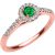 Emerald & Diamond Easy Halo Gemstone Ring in 9ct Rose Gold