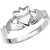 Claddagh Ring in 9ct White Gold