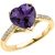 Amethyst & Diamond Observation Middle Gemstone Ring in 9ct Gold