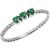 Emerald & Diamond Blessed Trio Gemstone Ring in 9ct White Gold