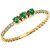 Emerald & Diamond Blessed Trio Gemstone Ring in 9ct Gold